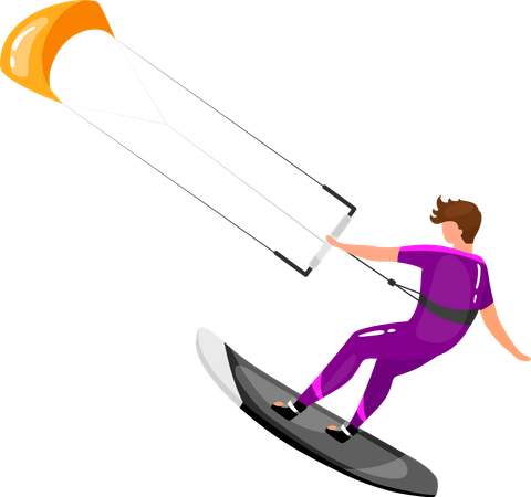 Kitesurfing Illustration