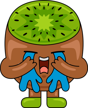 Kiwi Mascot crying  Illustration