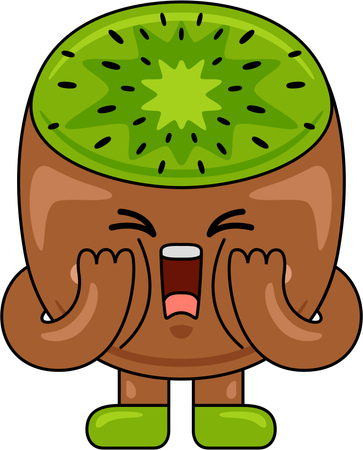 Kiwi Mascot shouting  Illustration