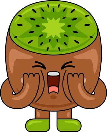 Mascote kiwi gritando  Ilustração