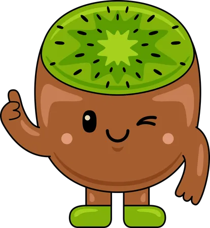 Mascote Kiwi mostrando polegares para cima  Ilustração