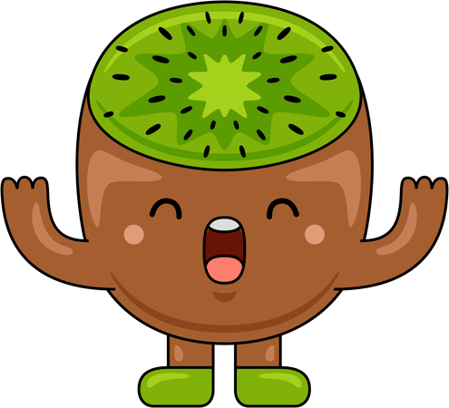 Mascotte kiwi en train de rire  Illustration