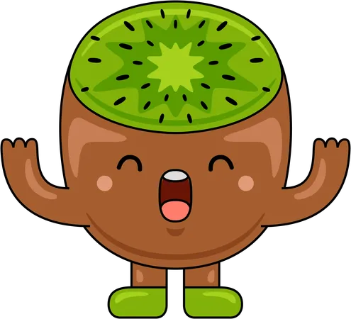 Mascotte kiwi en train de rire  Illustration