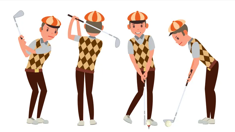 Klassischer Golfspieler-Vektor  Illustration