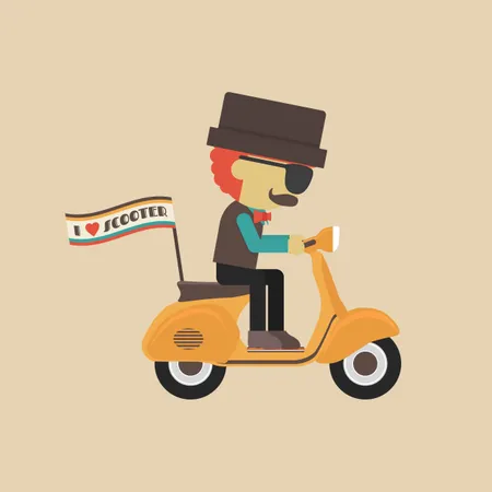 Klassisches Motorrad  Illustration