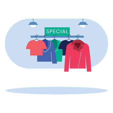 Kleiderkauf am Black Friday  Illustration