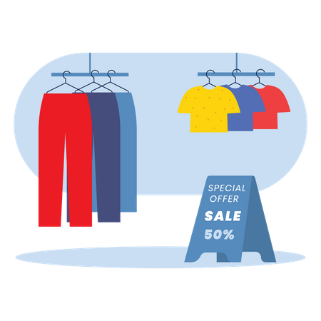 Kleiderkauf am Black Friday  Illustration