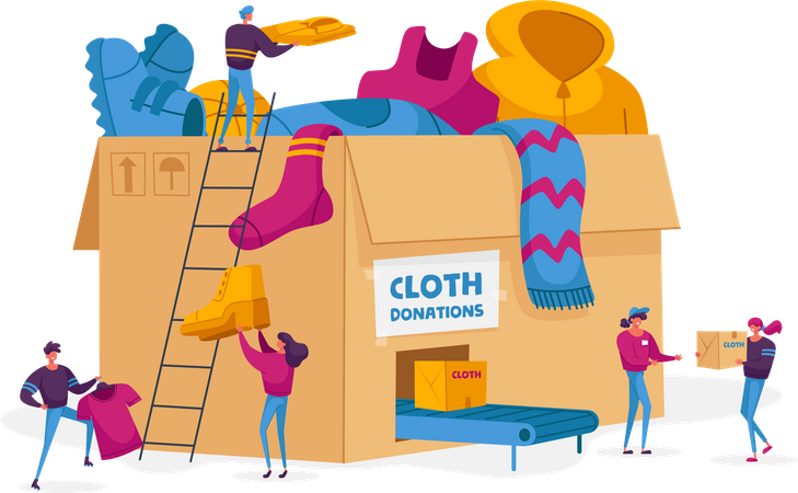 Kleiderspende-Camp  Illustration