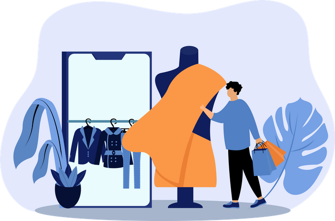 Kleidung online kaufen  Illustration