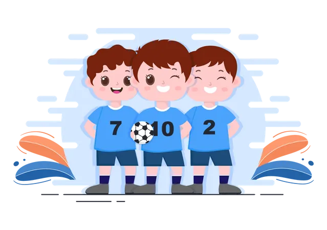 Kleine Fußballspieler  Illustration