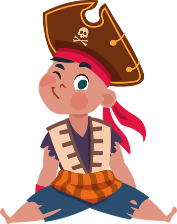 Kleine Jungs im Piratenkostüm  Illustration