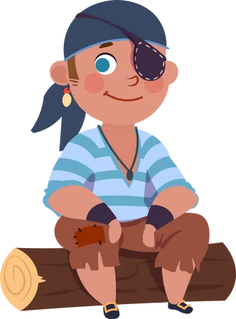 Kleine Jungs Piraten  Illustration