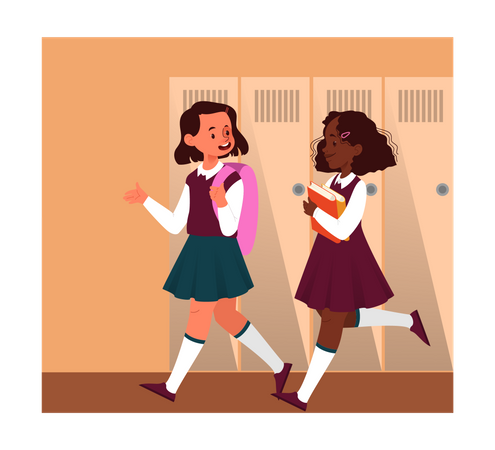 Kleine Kinder in der Schule  Illustration