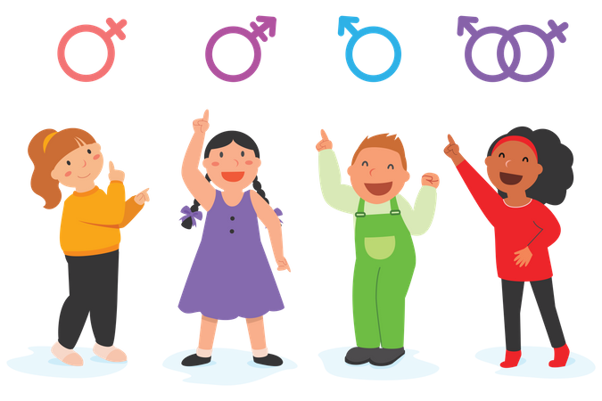 Kleine Kinder sind sich der LGBT-Gemeinschaft bewusst  Illustration