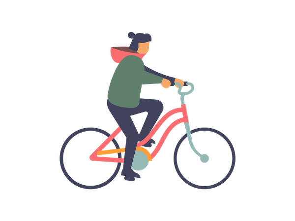 Kleiner Junge beim Radfahren  Illustration