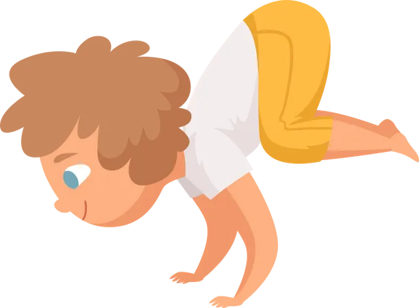 Kleiner Junge macht Yoga  Illustration