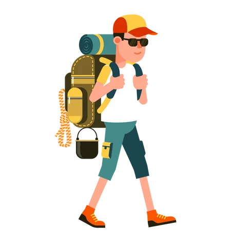 Kleiner Junge mit Rucksack  Illustration