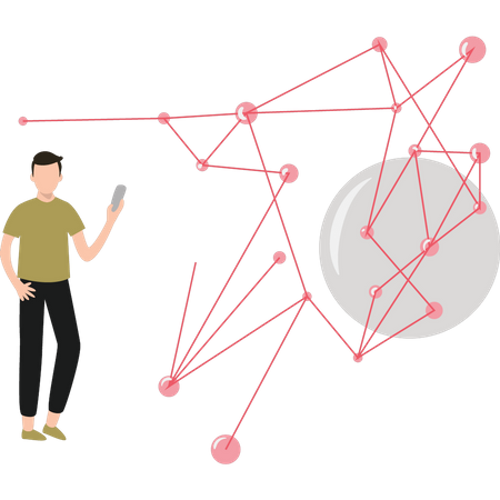 Kleiner Junge nutzt digitale Technologie  Illustration