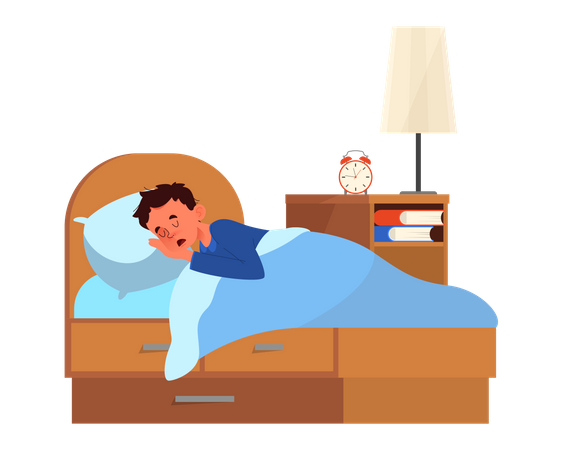 Kleiner Junge schläft  Illustration