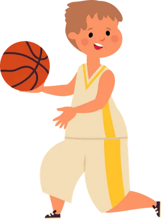 Kleiner Junge spielt Basketball  Illustration