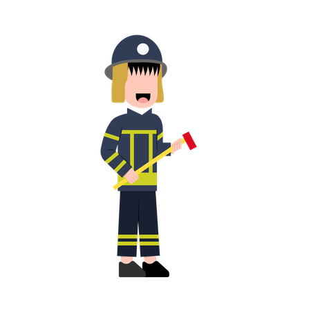 Kleiner männlicher Feuerwehrmann  Illustration