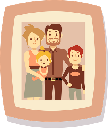 Kleines Familienfoto  Illustration