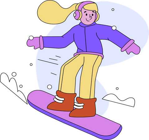 Kleines Mädchen genießt Skisport  Illustration