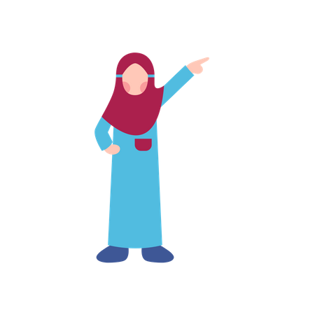 Kleines Mädchen im Hijab  Illustration