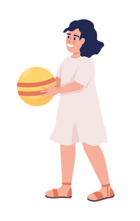 Kleines Mädchen mit Ball  Illustration