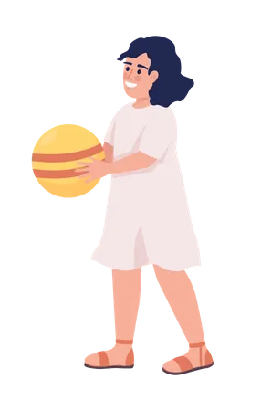 Kleines Mädchen mit Ball  Illustration