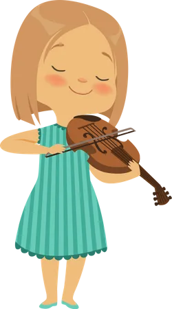 Kleines Mädchen spielt Gitarre  Illustration