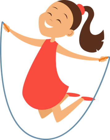Kleines Mädchen springt Seil  Illustration
