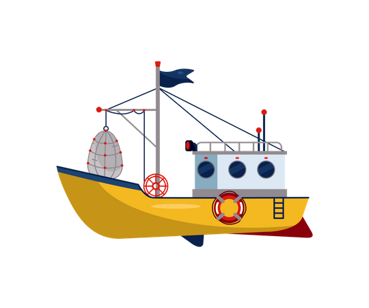 Kleines Marineschiff  Illustration