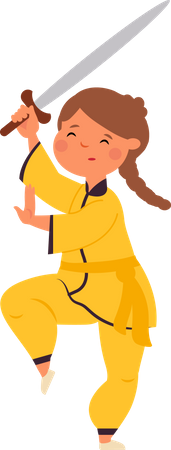 Kleines Ninja-Mädchen  Illustration