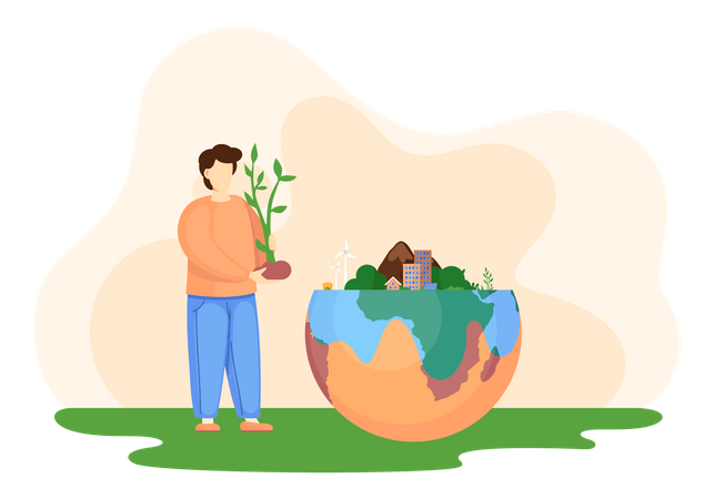 Klimaveränderung Fabrik  Illustration