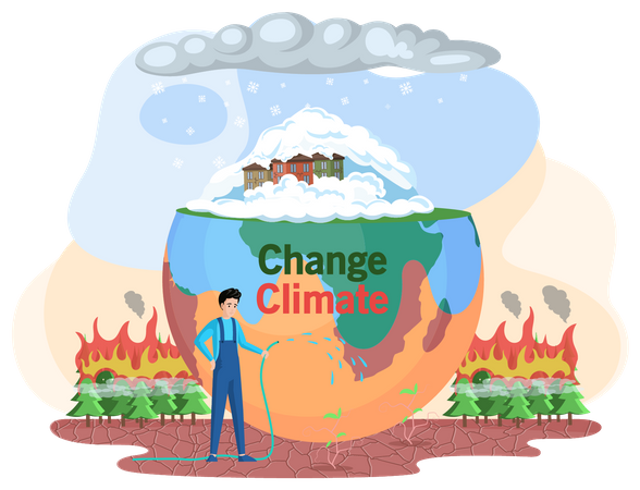 Klimaveränderungen in der Erdatmosphäre  Illustration