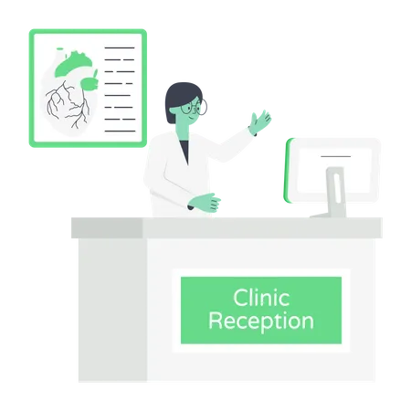 Klinik-Rezeption  Illustration