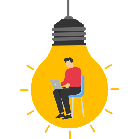 Kluger Geschäftsmann findet eine gute Idee  Illustration
