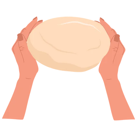 Kneading dough hands  Illustration