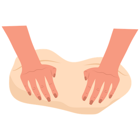 Kneading dough hands  Illustration