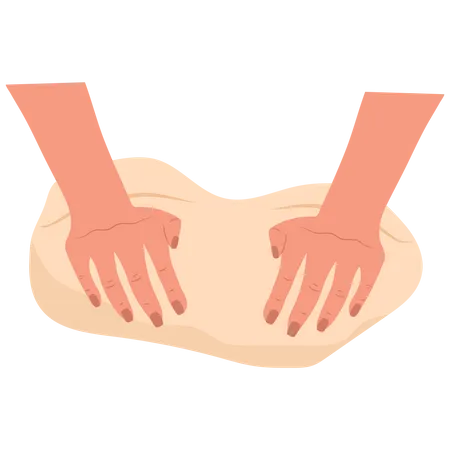 Kneading dough hands  Illustration