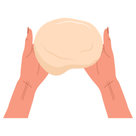 Kneading dough hands  Illustration