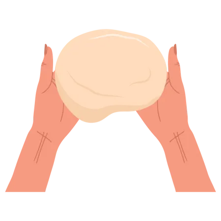 Kneading dough hands  Illustration