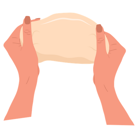 Kneading dough hands  Illustration