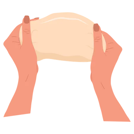 Kneading dough hands  Illustration