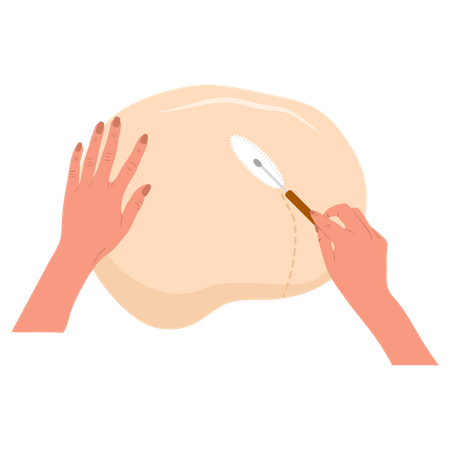 Kneading dough hands  Illustration