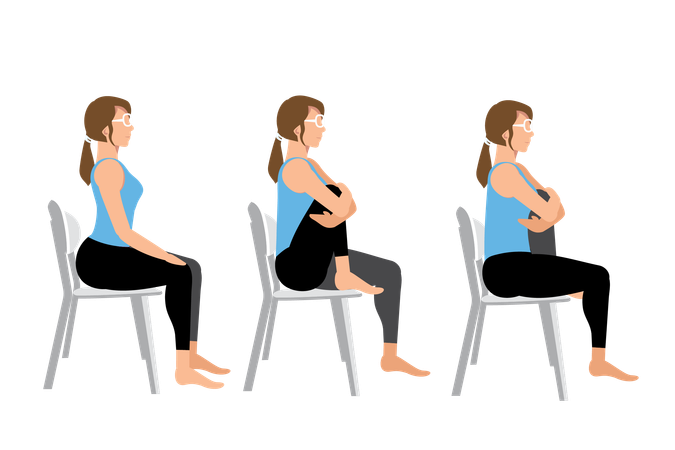 Knee to chest stretch  Illustration