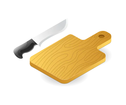Knife with cutting board  Illustration