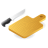 knife with cutting board illustration free download
