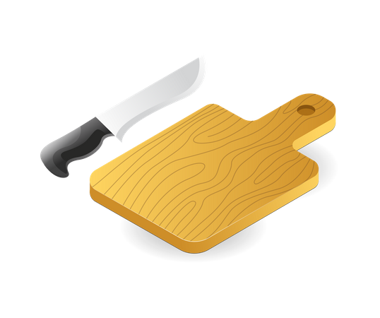 Knife with cutting board  Illustration